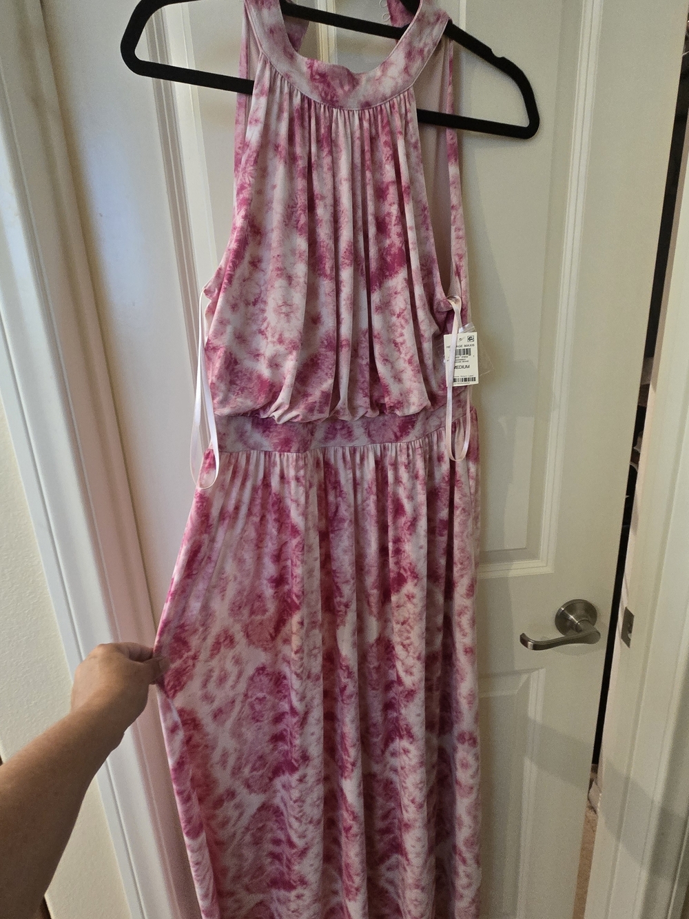Heritage Pink Tie-Dye Halter Maxi Dress